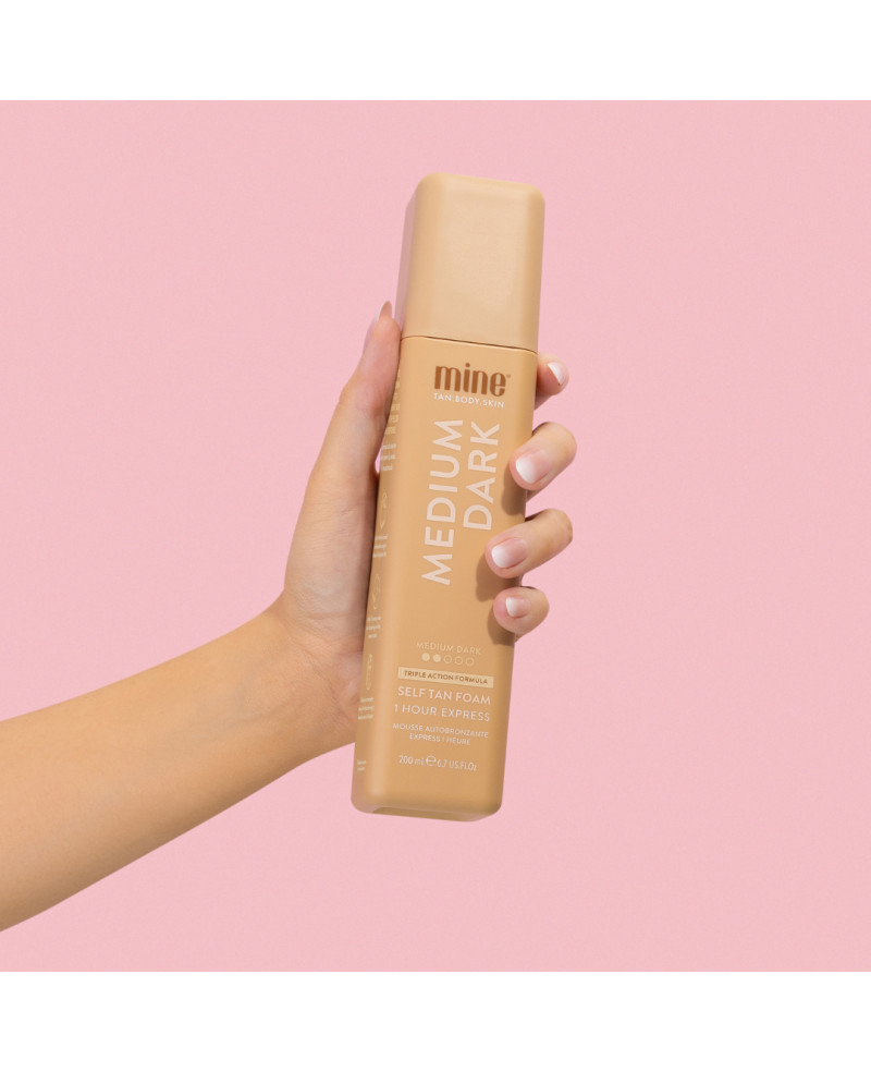 Mine tan Medium dark savaiminio įdegio putos 200ml.