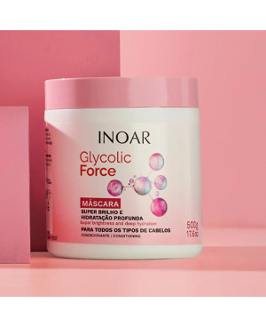 INOAR Glycolic Force Mascara - plaukų kaukė 500g